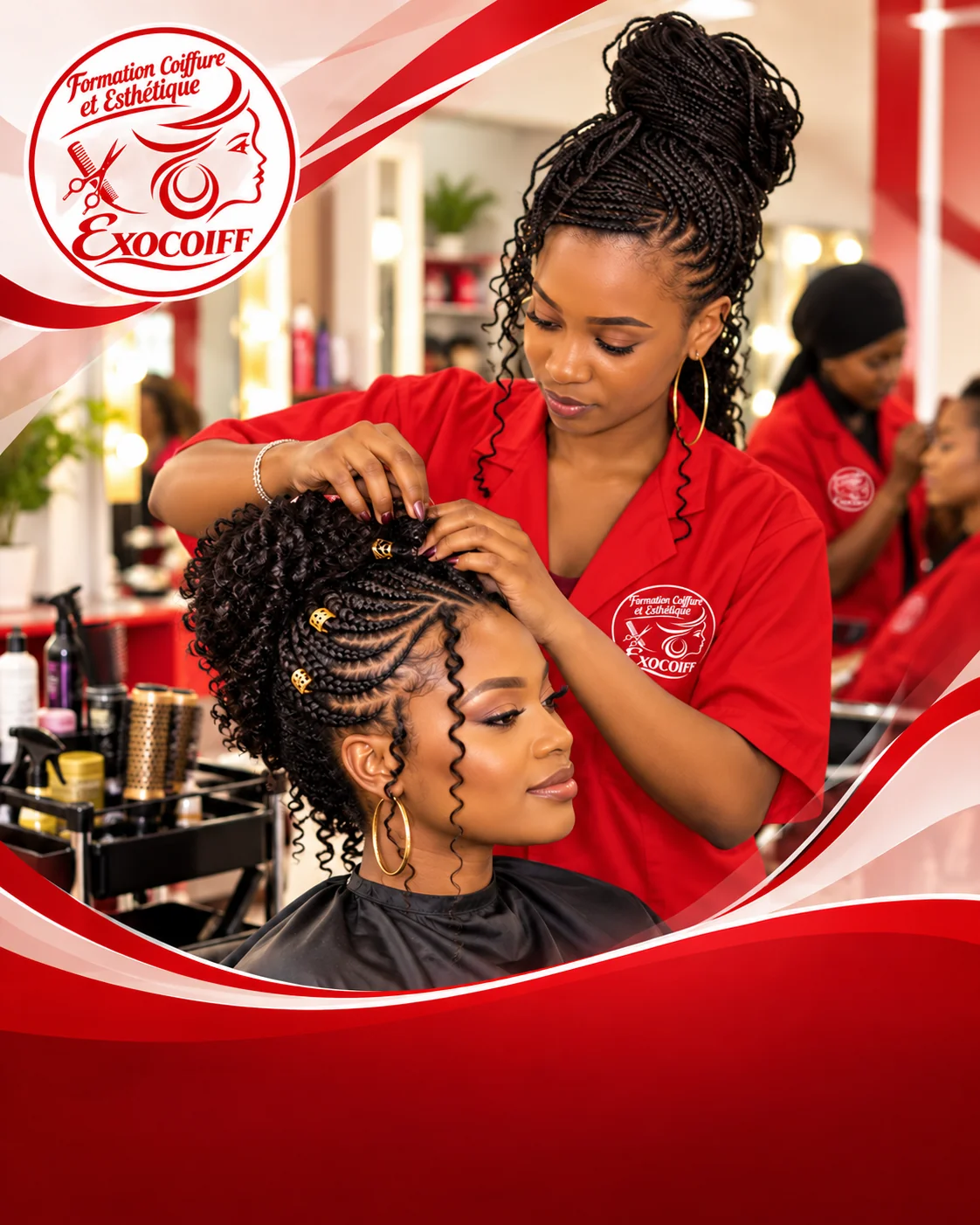 Visuel illustratif EXOCOIFF : création d’une coiffure tressée